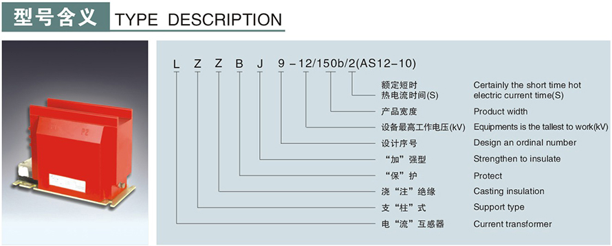 LZZBJ9-12150b2(AS12-10)型電流互感器型號說(shuō)明